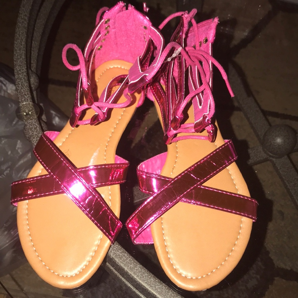 NWOT!! Beautiful Hot Pink Girls Gladiator Sandals